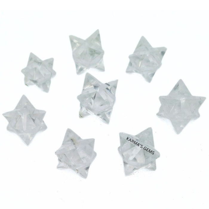 7-teiliges Markaba-Stern-Set aus klarem Quarz