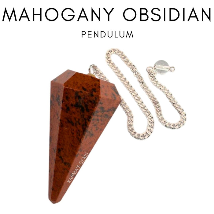 PENDULE DE RASTIDISATION EN PIERRE D'OBSIDIENNE D'ACAJOU