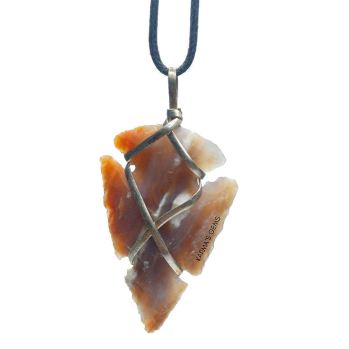 1" TO 1.5" FANCY JASPER SPEARHEAD ARROWHEAD PENDANT