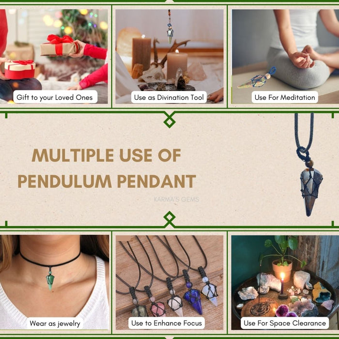 TIGER EYE STONE THREAD WRAPPED PENDULUM PENDANT