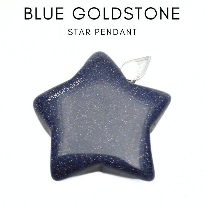 BLUE GOLDSTONE STAR PENDANT