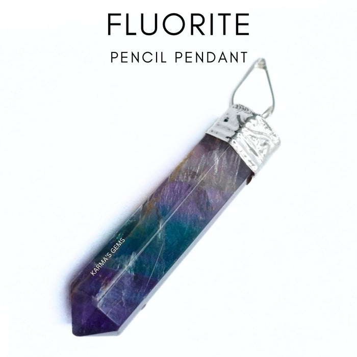PENDENTIF POINTE DE CRAYON EN FLUORITE