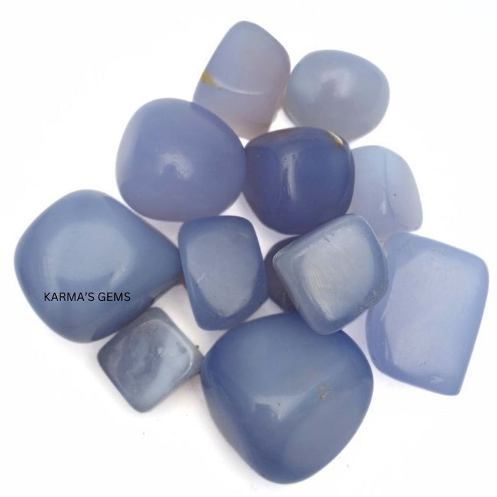25 TO 35 MM BLUE CHALCEDONY TUMBLED STONE