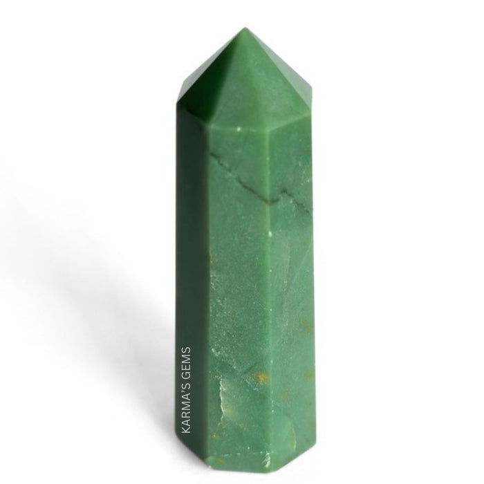 8 CORNER GREEN JADE OBELISK