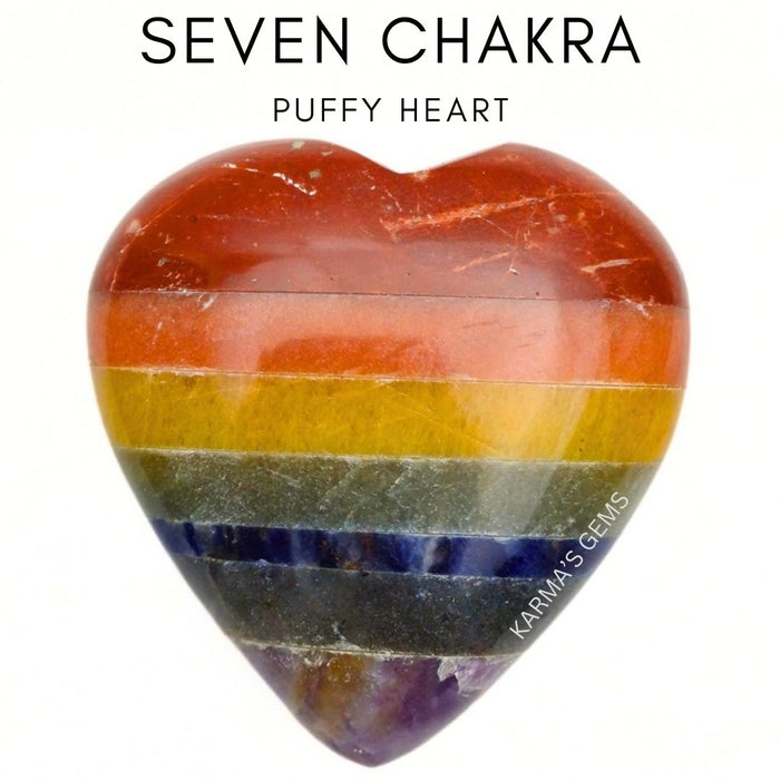 2" SEVEN CHAKRA PUFFY HEART