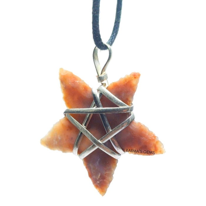 1" TO 1.5" FANCY JASPER SPEARHEAD ARROWHEAD PENDANT