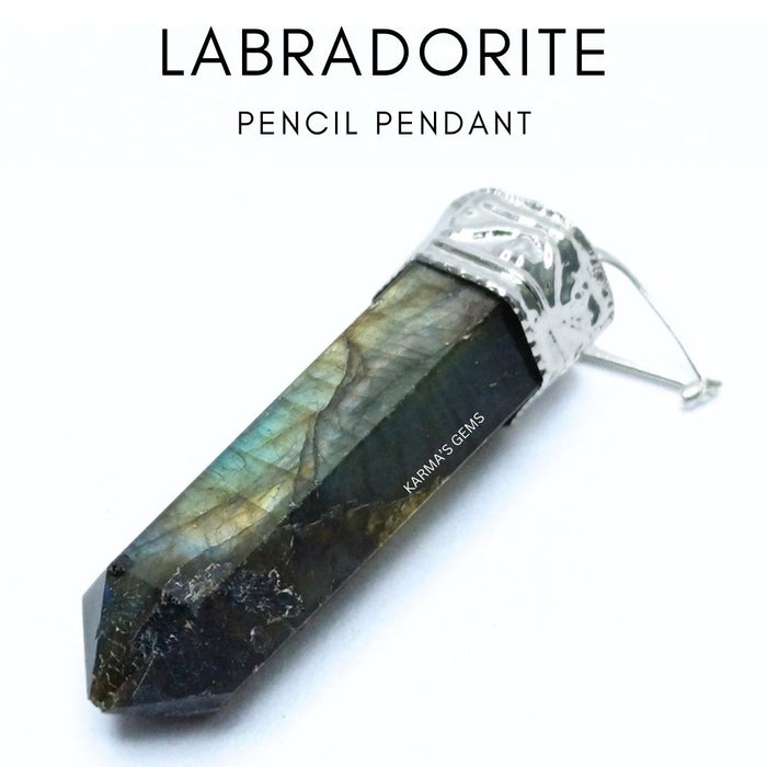 LABRADORITE POINT PENCIL PENDANT