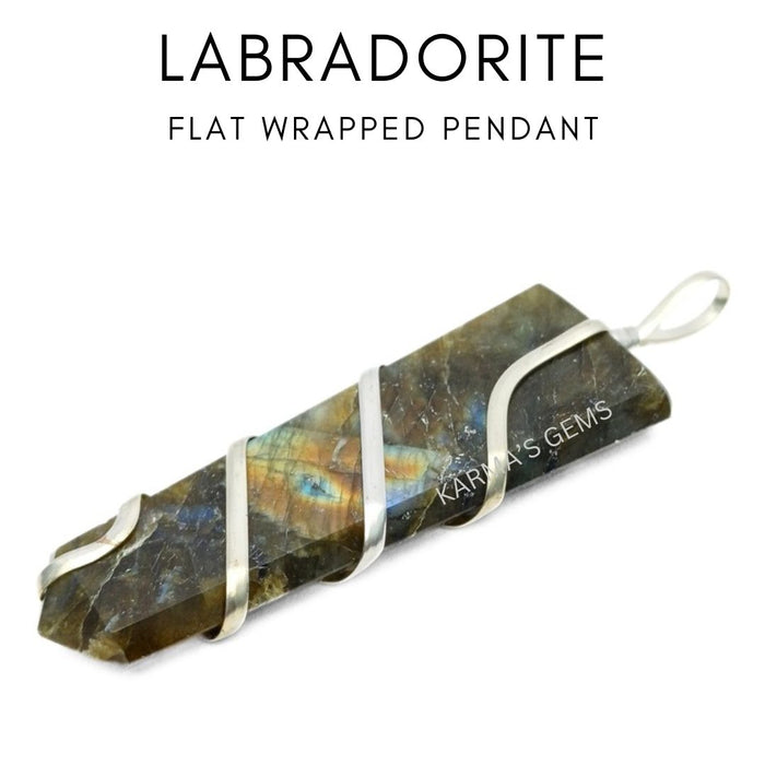 FLAT WRAPPED LABRADORITE PENDANT