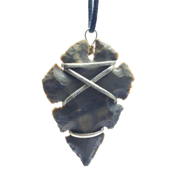 1" TO 1.5" FANCY JASPER SPEARHEAD ARROWHEAD PENDANT