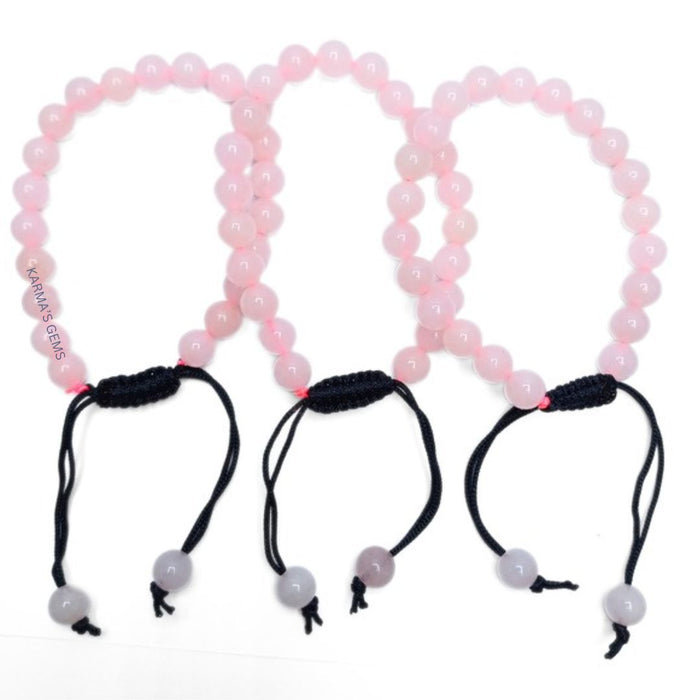 Bracelet en fil de quartz rose avec perles de 8 mm