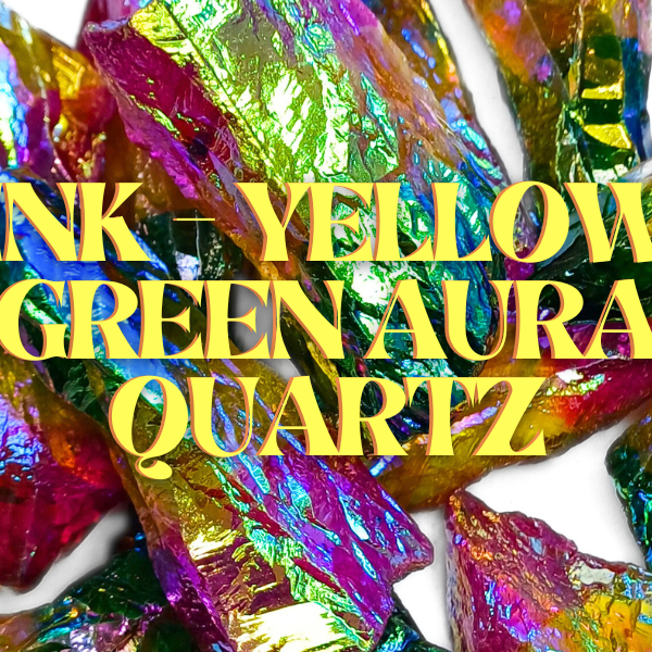 Pink-Yellow-Green Aura Quartz