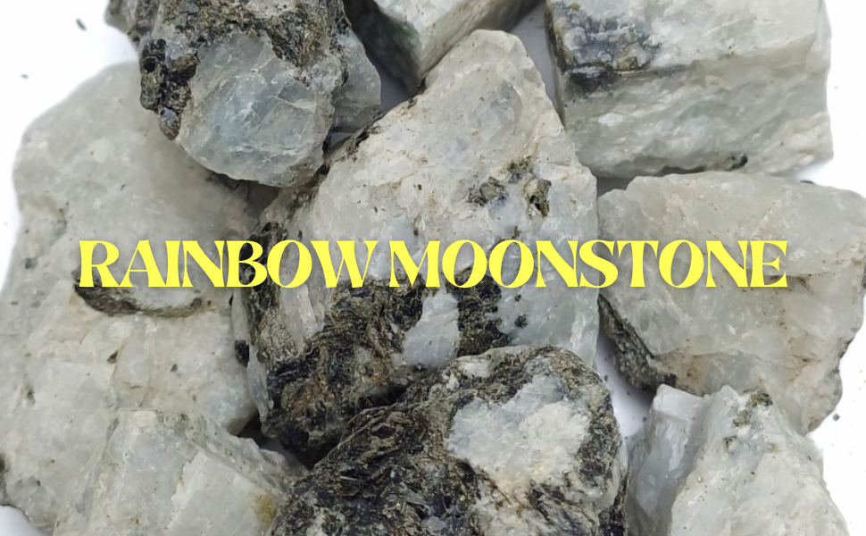 Roher Regenbogen-Mondstein