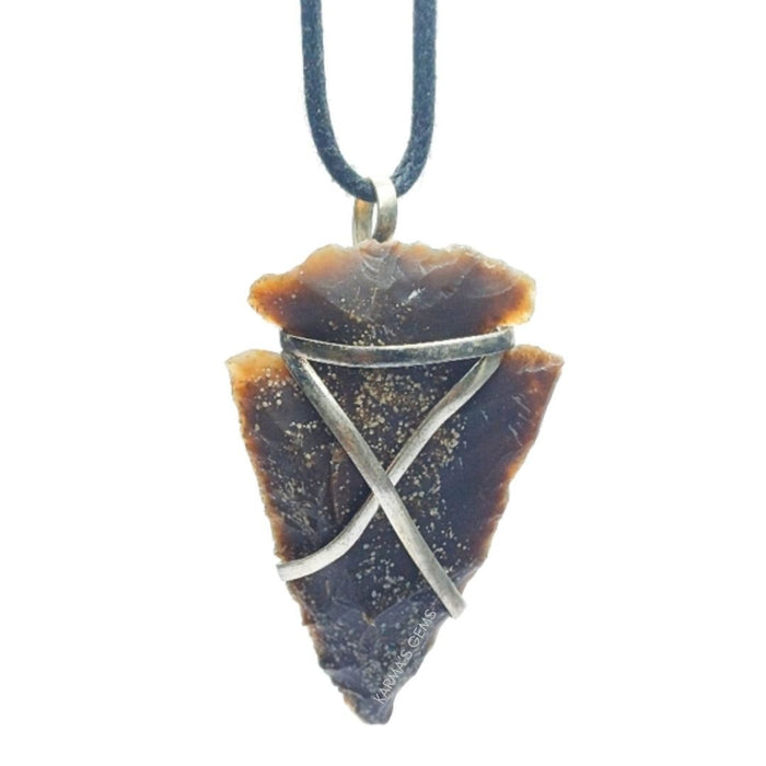 1" TO 1.5" FANCY JASPER SPEARHEAD ARROWHEAD PENDANT