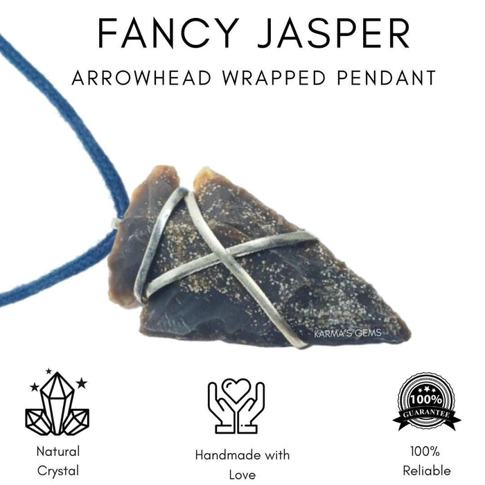 1" TO 1.5" FANCY JASPER SPEARHEAD ARROWHEAD PENDANT