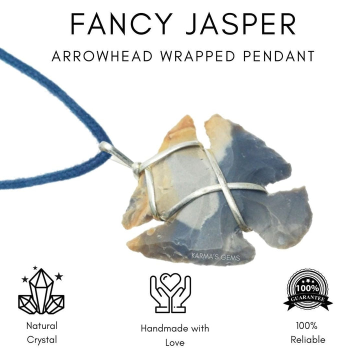 1" TO 1.5" FANCY JASPER SPEARHEAD ARROWHEAD PENDANT
