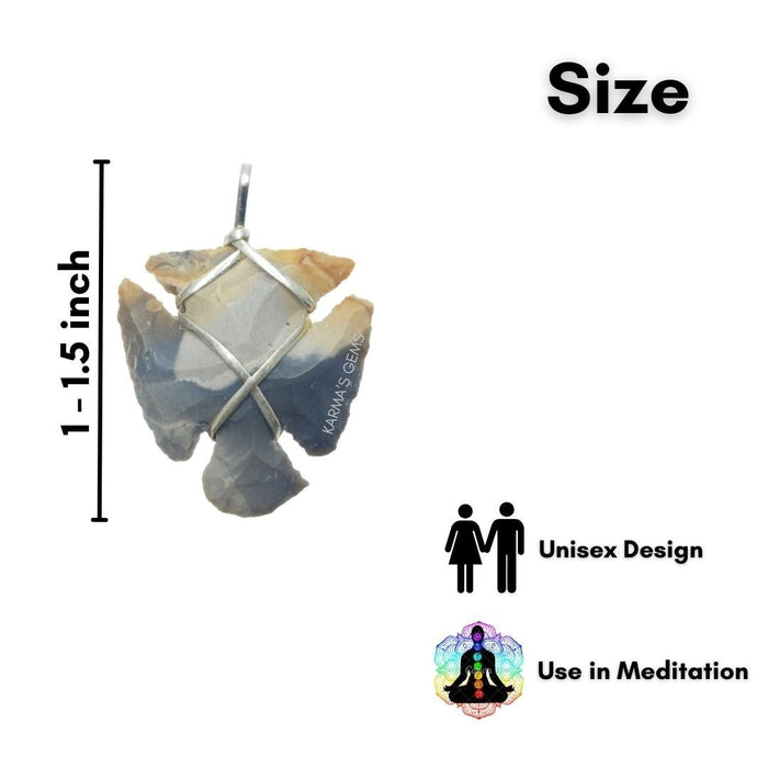 1" TO 1.5" FANCY JASPER SPEARHEAD ARROWHEAD PENDANT