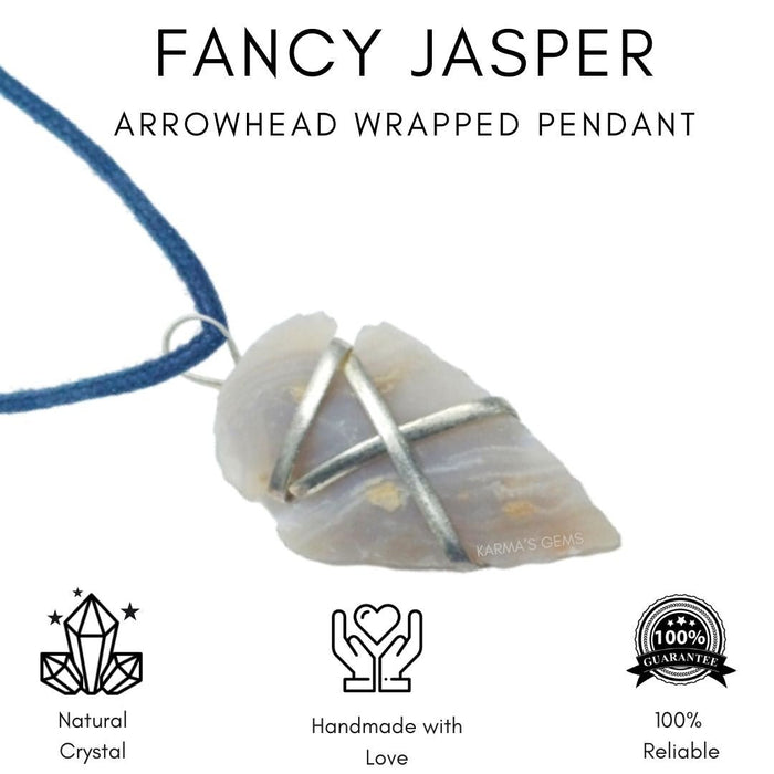 1" TO 1.5" FANCY JASPER SPEARHEAD ARROWHEAD PENDANT