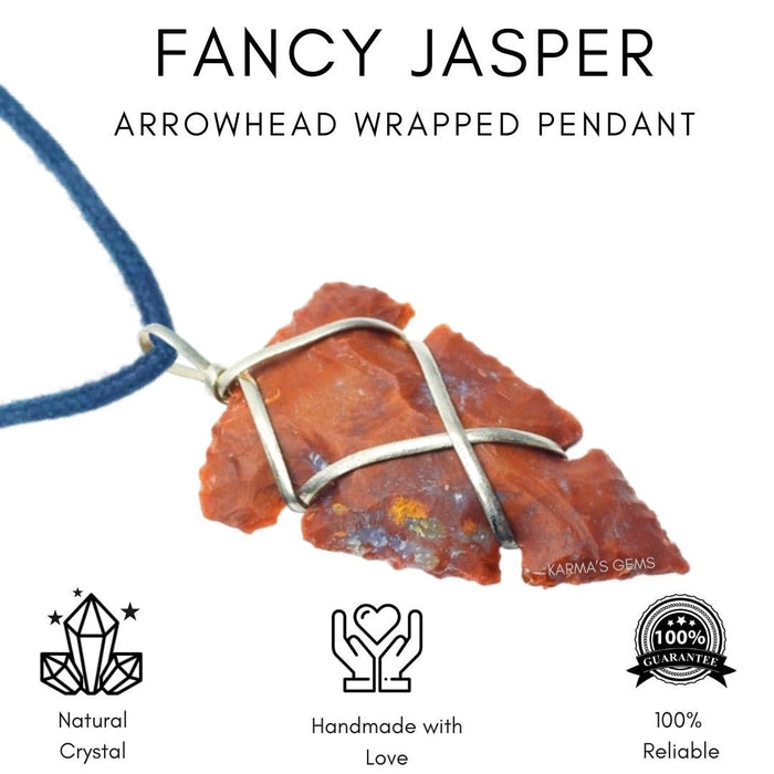 1" TO 1.5" FANCY JASPER SPEARHEAD ARROWHEAD PENDANT