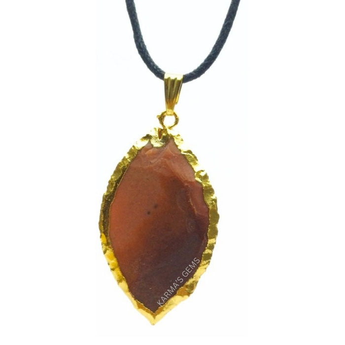 ELECTROPLATED FANCY JASPER STONE PENDANT