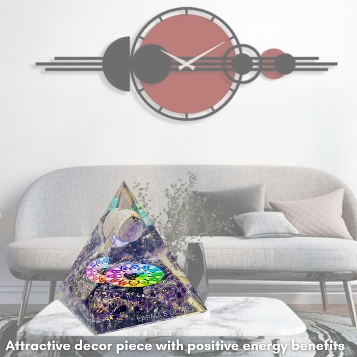 AMETHYST LOTUS FLOWER ORGONITE PYRAMID