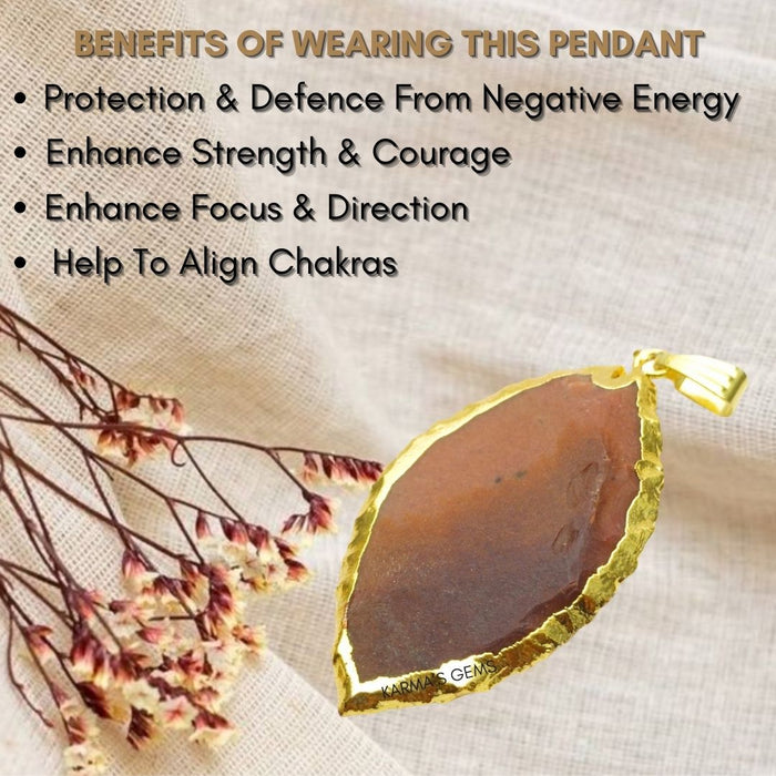 ELECTROPLATED FANCY JASPER STONE PENDANT