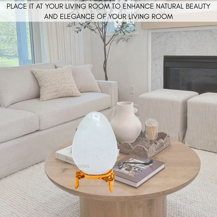 POLISHED CLEAR QUARTZ POCKET EGG