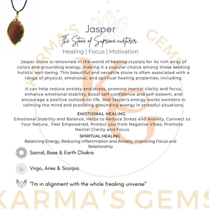 ELECTROPLATED FANCY JASPER STONE PENDANT