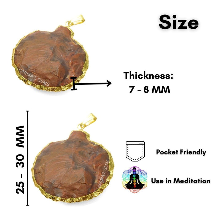 ELECTROPLATED FANCY JASPER STONE PENDANT