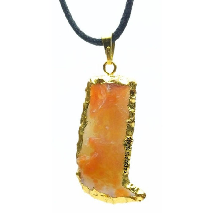 ELECTROPLATED FANCY JASPER STONE PENDANT