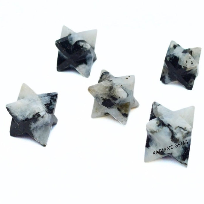 5 PCS MARKABA  RAINBOW MOONSTONE STAR SET