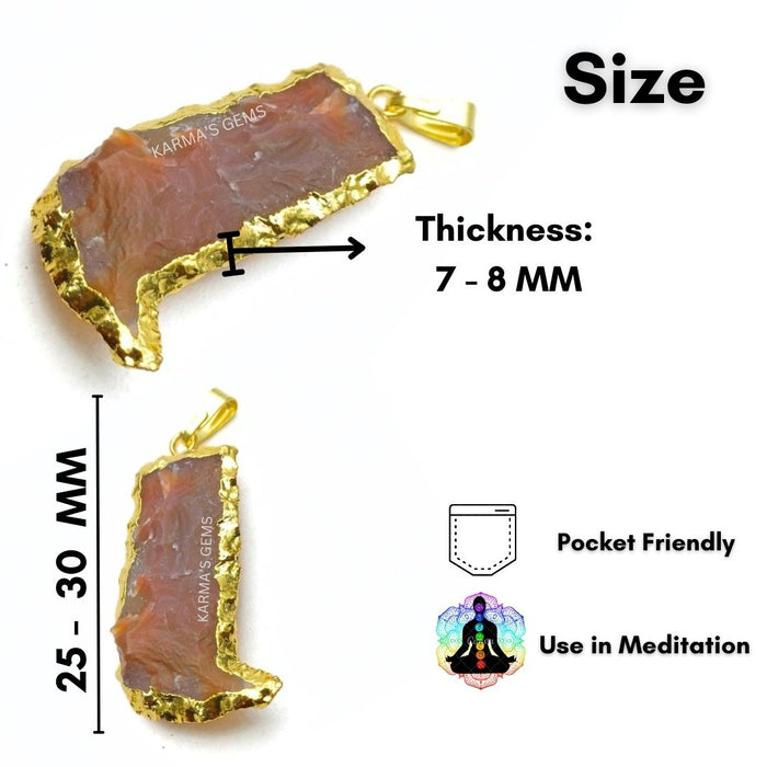 ELECTROPLATED FANCY JASPER STONE PENDANT