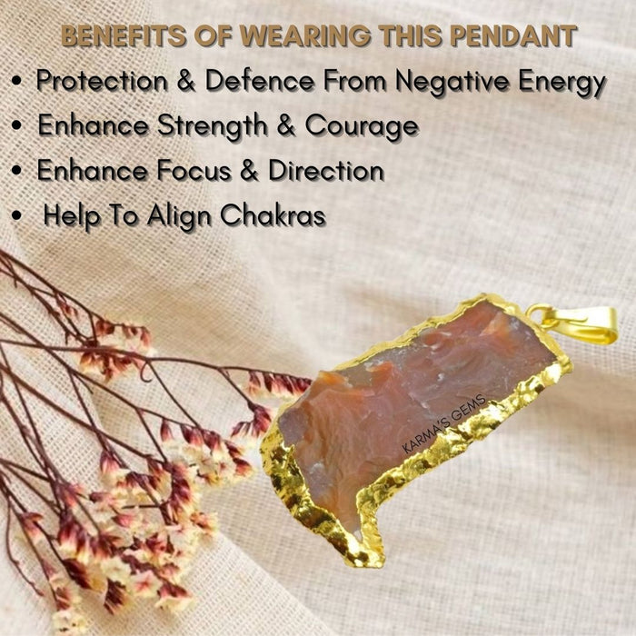 ELECTROPLATED FANCY JASPER STONE PENDANT