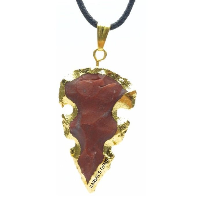 ELECTROPLATED FANCY JASPER STONE PENDANT