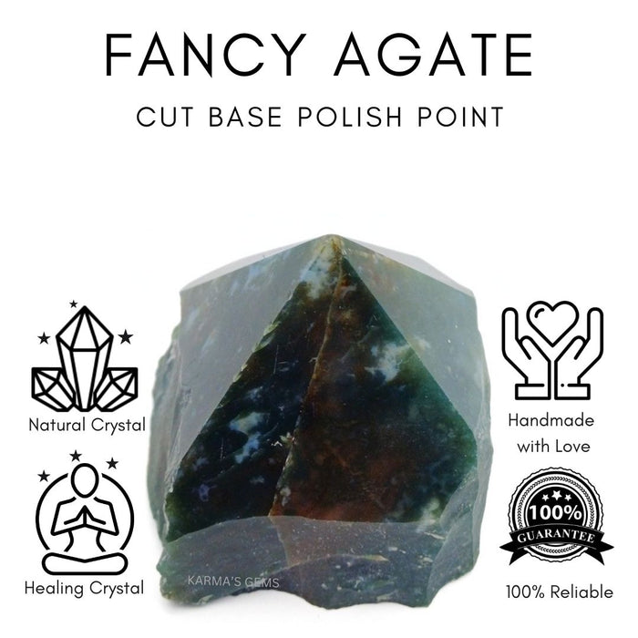 FANCY AGATE STONE CUT BASE POLISH POINT