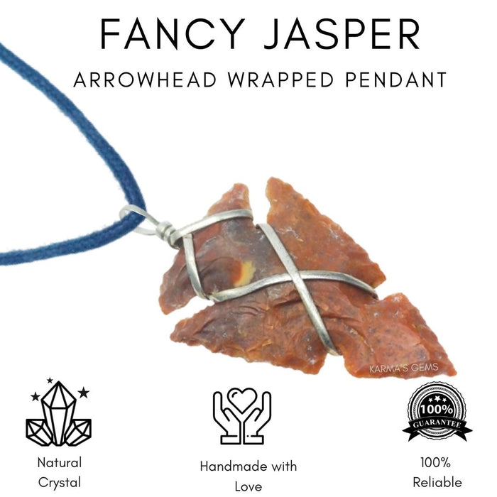 1" TO 1.5" FANCY JASPER SPEARHEAD ARROWHEAD PENDANT
