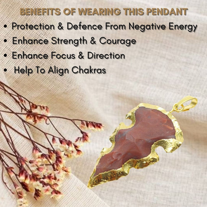 ELECTROPLATED FANCY JASPER STONE PENDANT