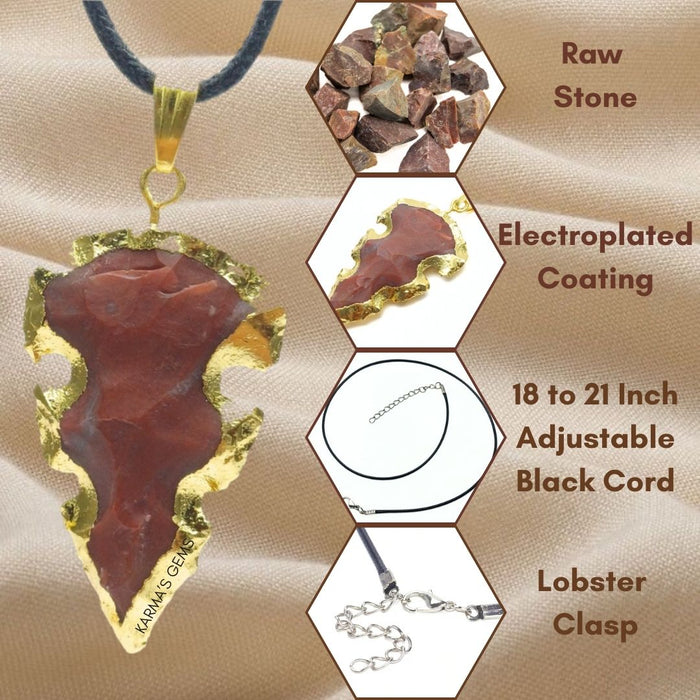 ELECTROPLATED FANCY JASPER STONE PENDANT