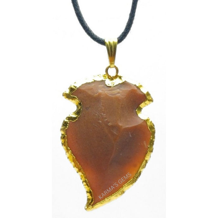 ELECTROPLATED FANCY JASPER STONE PENDANT