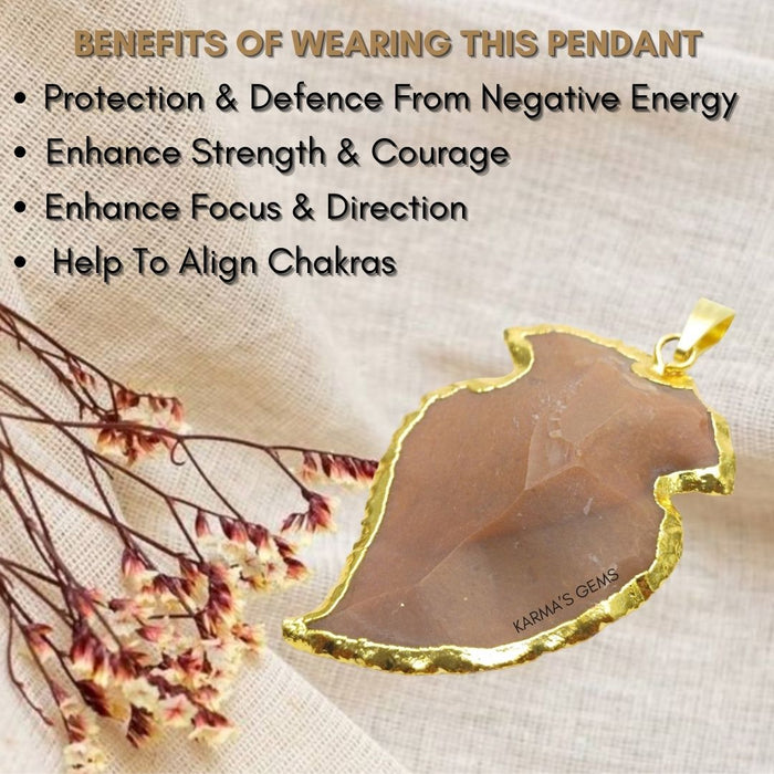 ELECTROPLATED FANCY JASPER STONE PENDANT