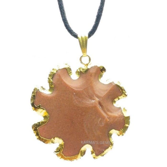 ELECTROPLATED FANCY JASPER STONE PENDANT