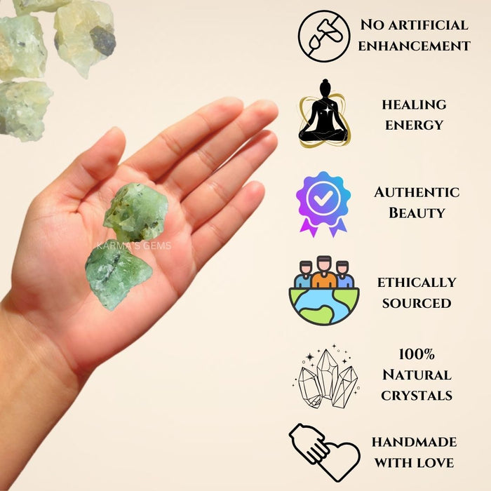 2 PCS 20 TO 25 MM PREHNITE ROUGH STONE