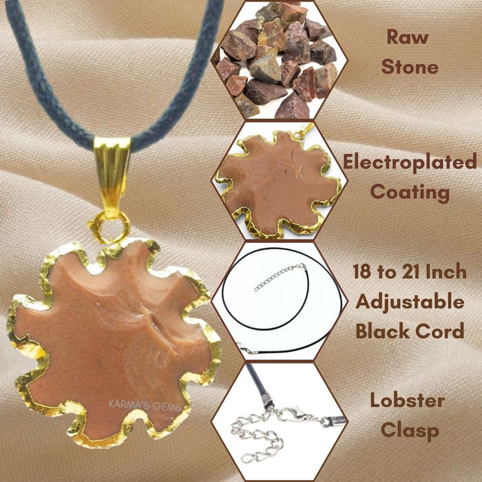ELECTROPLATED FANCY JASPER STONE PENDANT