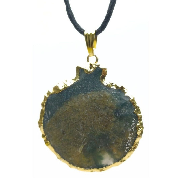 ELECTROPLATED FANCY JASPER STONE PENDANT