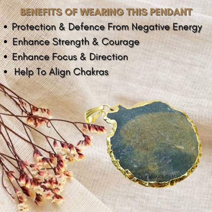ELECTROPLATED FANCY JASPER STONE PENDANT