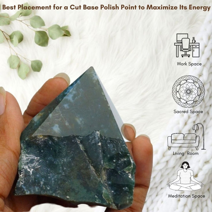FANCY AGATE STONE CUT BASE POLISH POINT