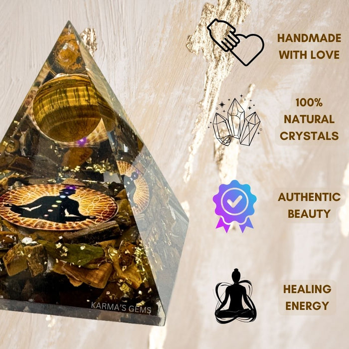 TIGER EYE NUBIAN ORGONITE PYRAMID