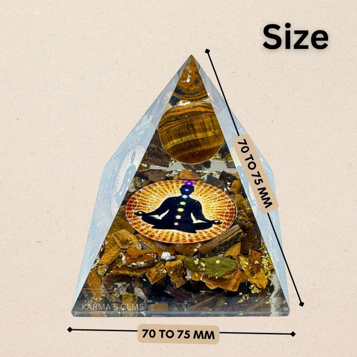 TIGER EYE NUBIAN ORGONITE PYRAMID