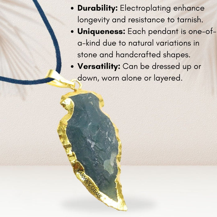 ELECTROPLATED FANCY JASPER STONE PENDANT