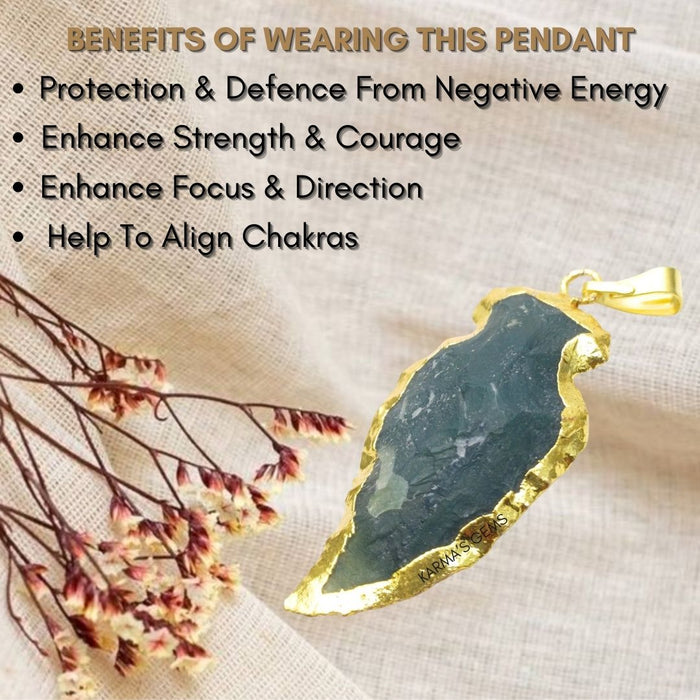 ELECTROPLATED FANCY JASPER STONE PENDANT