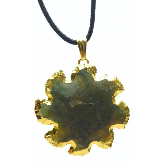 ELECTROPLATED FANCY JASPER STONE PENDANT